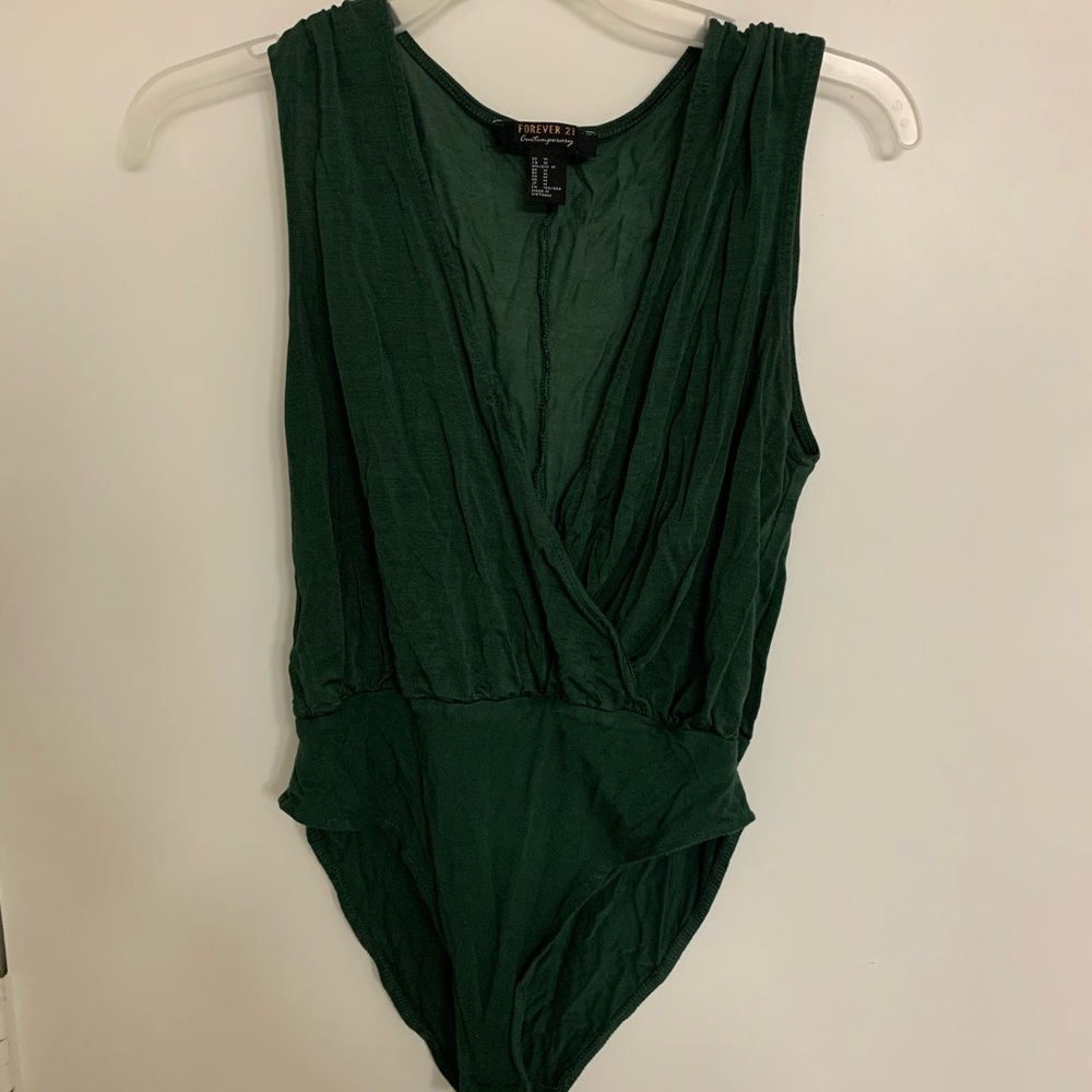Forever 21 dark green bodysuit